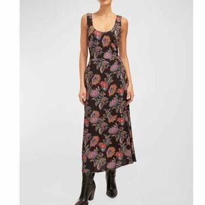 Equipment Everett Floral Print Cut Out Back Maxi Dress Size 12